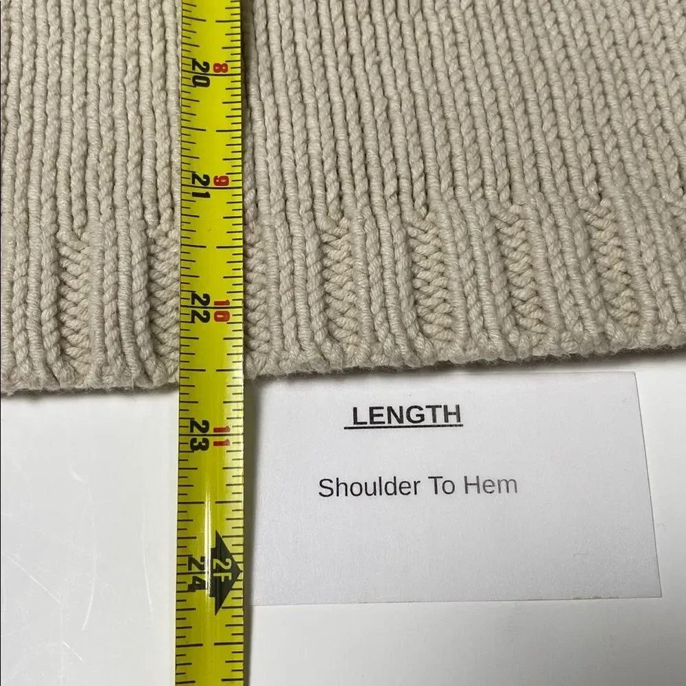 FIELD GEAR Cream Cotton Scoop Neck Knit Sweater Women's Size Medium